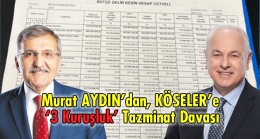 Murat AYDIN’dan, KÖSELER’e ‘3 Kuruşluk’ Tazminat Davası