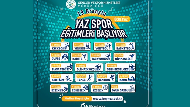 Beykoz’da 19 Branşta Yaz Spor Eğitimleri Başlıyor