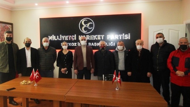 BEYKOZ KULÜPLER BİRLİĞİNDEN MHP İLÇE TEŞKİLATINA ZİYARET VAR