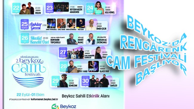 BEYKOZ’DA RENGÂRENK CAM FESTİVALİ BAŞLIYOR