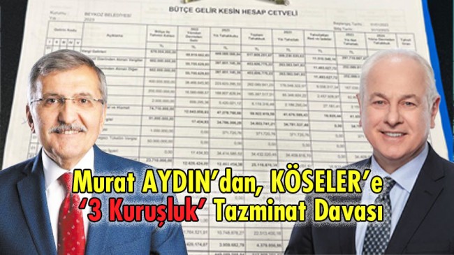 Murat AYDIN’dan, KÖSELER’e ‘3 Kuruşluk’ Tazminat Davası