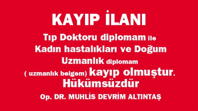 KAYIP İLANI