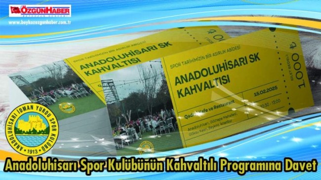 Anadoluhisarı Spor Kulübünün Kahvaltılı Programına Davet