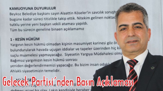 Gelecek Partisi’nden Basın Açıklaması